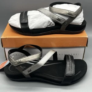 Aetrex Gabby Women’s EU 41 US 10 Adjustable Black Multi Quarter Strap Sandals - Picture 1 of 14