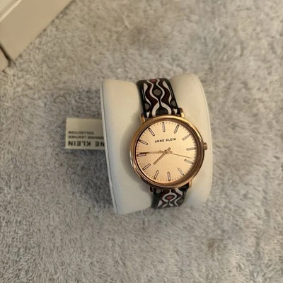 Anne Klein Women's Watches, Leather Strap Rose Gold-Tone, AK/3332RGMT - msrp $65 - Image 1 of 4
