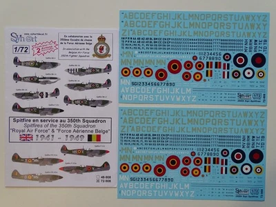 Syhart decals 1/72 Belgian AF  350th Sqn spitfires - Immagine 1 di 4