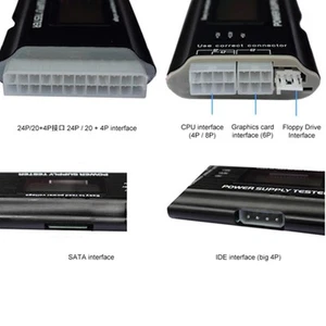 Computer Power Supply Tester Lcd Display Aluminum Alloy Support 20/24Pin A DTS - Afbeelding 1 van 22