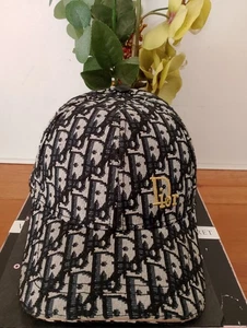 Vintage Christian Dior Monogram Gold Embroidered Hat / Cap Blue. Original RAR! - Bild 1 von 15