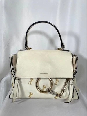 RARE Chloe FAYE DAY Hand Shoulder bag White Horse Pattern Authentic #E-796 - Image 1 of 4
