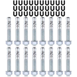 16 Wedge Anchor Bolts 30 Pack Shim 1/16" 1/8" 1/4" Lift Installation Install Kit - Picture 1 of 19