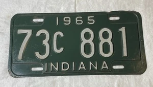 1965 Indiana License Plate - 73C881 - Nice Plate - Picture 1 of 8