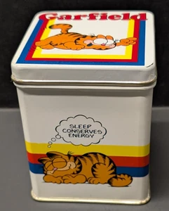 Vintage 1978 Garfield Notepad Tin with Lid Personalized Notes Patti EUC - Picture 1 of 6