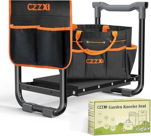 Banco de jardín y arrodillador - Asiento acolchado más ancho y bolsa de herramientas para comodidad de jardinería - Imagen 1 de 13