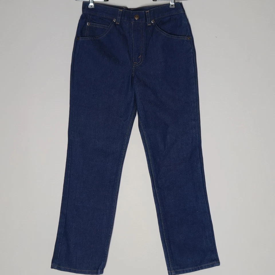Pantalones de mezclilla Sears vintage años 70 nuevos con etiquetas para niños talla 27x25 azul Perma Prest Western Husky Foto 1 de 4