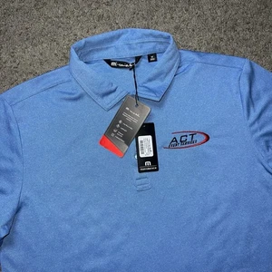 Polo Travis Mathew uomo M blu golf manica corta nuova con etichetta - Foto 1 di 7