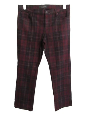 RALPH LAUREN 牛仔裤 CO LRL Petite 10P 现代直筒红色/黑色格子呢格子 — 第 1/4 张图片