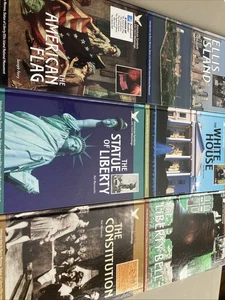 American Symbols And Their Meanings Books Set of 6 History Liberty Flag Bell - Picture 1 of 9