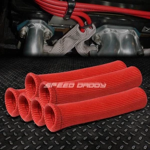 X6 6" SPARK PLUG WIRE HIGH HEAT BOOT PROTECTOR COVER SLEEVE SHIELD/GUARD RED - Picture 1 of 4