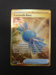 Carte Pokemon Caramella Rara 256/198 GOLD Scarlatto & Violetto Near Mint Ita - Foto 1 di 2