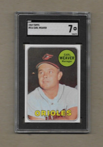 1969 Topps Earl Weaver card #516 Baltimore Orioles SGC 7 Near Mint