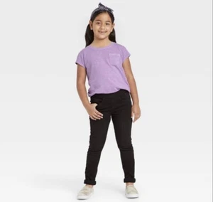 Girls Cat & Jack Mid Rise Pull-on Jegging sz 12 BLACK NWT - Picture 1 of 3