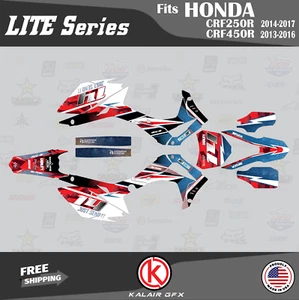 Graphics Kit for  HONDA CRF250R (2014-17) and CRF450R (2013-16) Lite Series-Red - Picture 1 of 4