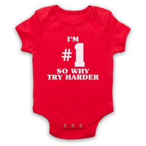 I'm Number 1 So Why Try Harder Fatboy Big Beat DJ Rave Babygrow Baby Grow One Z - Picture 1 of 12