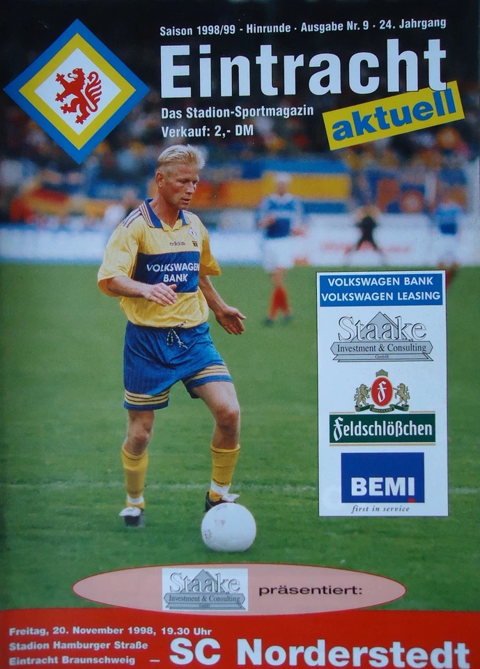 Programm Regionalliga 1998/99 Eintracht Braunschweig - SC Norderstedt - Bild 1 von 1