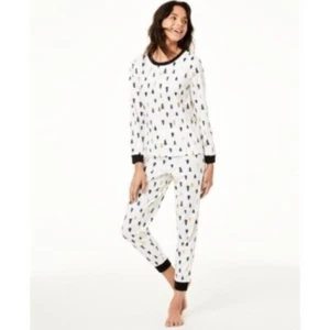 Family PJs Christmas Kids Pajama Tree Print Set Ivory Size 10-12------ NEW - Picture 1 of 7