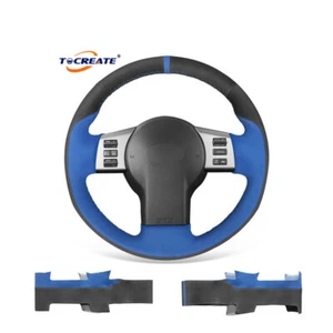 Black Blue Synthetic Suede Steering Wheel Cover for Infiniti FX FX35 FX45 #Q029 - Imagen 1 de 10