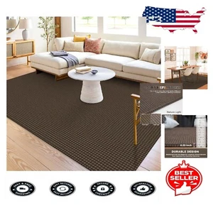 5x7 Chic Brown Area Rug - Machine Washable, Non-Slip, for Living & Dining Rooms - Picture 1 of 11