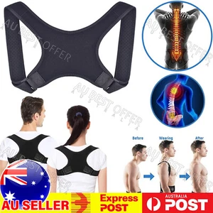 Posture Corrector Shoulder Brace Adjustable Back Support Strap Belt Women Men AU - Picture 1 of 12