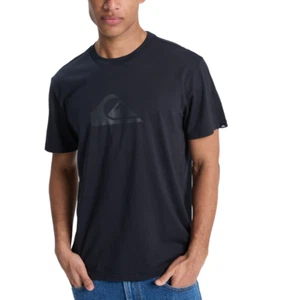 QUIKSILVER MENS T SHIRT.NEW COMP LOGO BLACK COTTON SHORT SLEEVED TOP TEE W25 - Picture 1 of 9