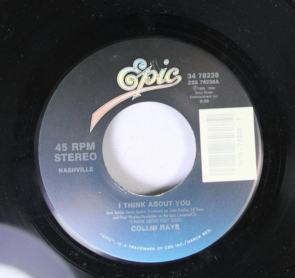 Country 45 Collin Raye - I Think About You / I Volunteer On Epic - Image 1 of 2