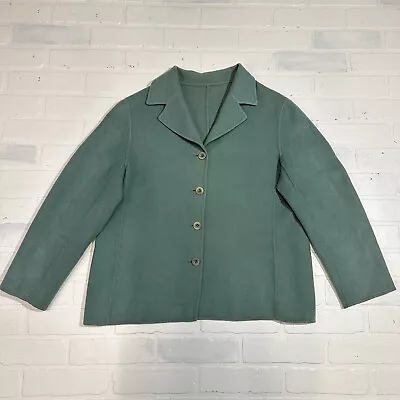 Blazer de lana para mujer 100 % chaqueta M verde abotonada negocios clásico talla mediana Foto 1 de 4