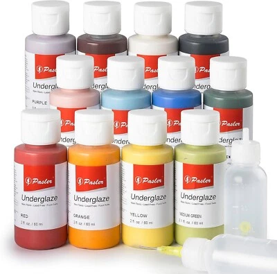 Pasler® Underglaze Set - 2 Fl Oz/60 Ml, Concentrated Opaque Liquid Underglaze... - image 1 of 4