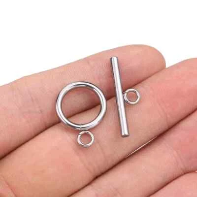 20 Sets Stainless Steel silver 2*15mm Toggle Clasps Chunky OT Clasp - Image 1 of 2