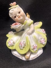 Vintage ~Lefton~ Saturday’s Child Angel Figurine #8281~ Spaghetti Trim~Japan