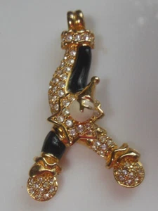 Colgante de payaso de estrás pavimentado y esmalte negro con logotipo de Swarovski - Imagen 1 de 4