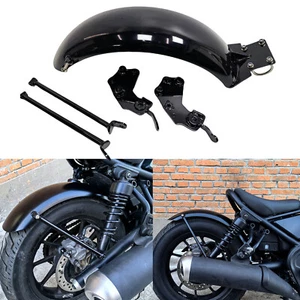 Motorcycle Gloss Black Rear Fender Plate Kit For Honda Rebel CM300 500 2017-2023 - Picture 1 of 7