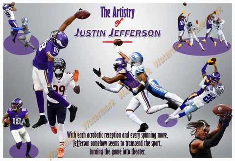 THE INCREDIBLE ARTISTRY OF JUSTIN JEFFERSON: 19”x13” COMMEMORATIVE POSTER Cover