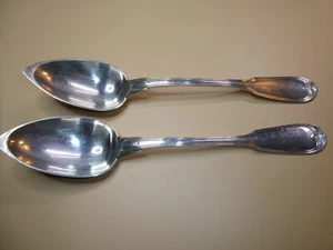 A649-925er Silber 2 vorlegelöffel alt Lang 278 cm Gewicht 247 Gramm - Bild 1 von 8