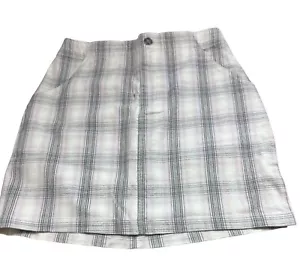 Hollister Women Ultra High Rise Short Skirt, Purple / White / Grey Plaid New - Picture 1 of 12
