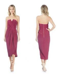NWT Yumi Kim Glamour Night MIDI Dress Silk Burgundy Size XS Cocktail Party - Picture 1 of 8