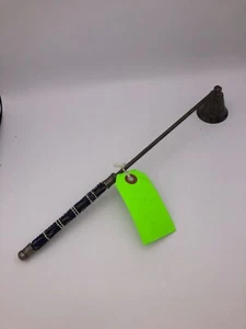 Vintage! 12" Stone/Beaded Blue Gem Handle Candle Snuffer - Picture 1 of 2