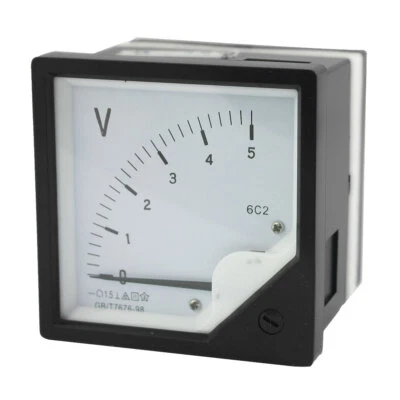 Rechteck Kunststoff Analog Voltmeter Spannung Meter DC 0-5V - Bild 1 von 3