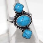 Turquoise Ring| Ethnic Gemstone Handmade  Gift Us Size 7 Au P740