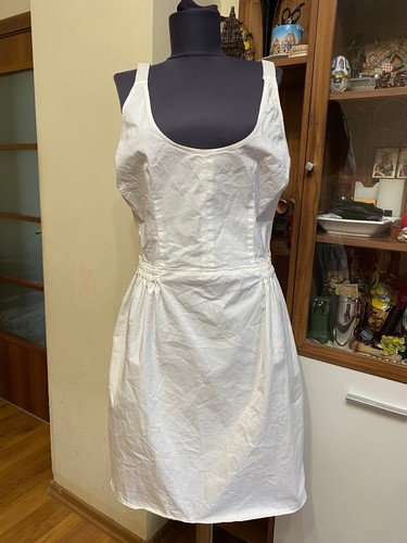 ABITO CORTO PRADA BIANCO COTONE ELASTICIZZATO VITA CINTURINO IN VITA IT 46