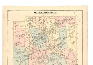 1877 mapa de Williamstown, Vermont del Atlas del Condado de Orange, con apellidos - Imagen 1 de 3