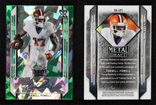 2021 Leaf Metal Draft Green Crystals /7 Cornell Powell #BA-CP1 Rookie Auto RC