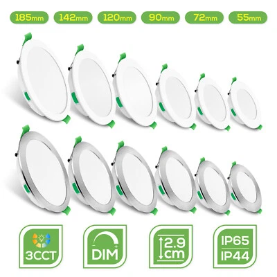 6X LED Einbaustrahler Dimmbar Ultra Slim Einbau 230V Panel Flach Decken Leuchte - Bild 1 von 4