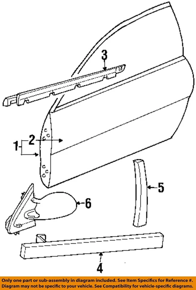 CHRYSLER OEM 95-01 Breeze Front Door Exterior Trim-Side Molding 5019283AA - Image 1 of 1