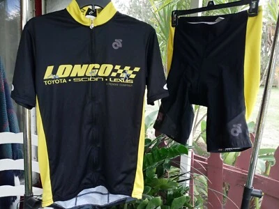  JUEGO DE 2 PANTALONES CORTOS/CAMISA JERSEY LONGO PARA HOMBRE NEGRO/AMARILLO BICICLETA CICLISMO TALLA GRANDE Foto 1 de 4