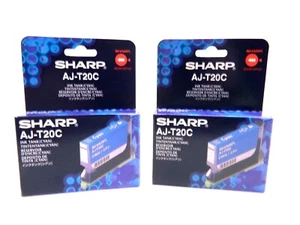 New (2 Pack) Genuine Sharp AJ-T20C Cyan Ink Cartridge - Retail Pack - Picture 1 of 3