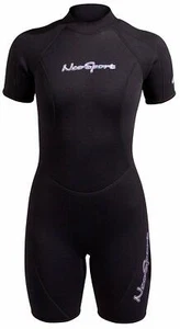 NeoSport Wetsuits Women's Premium Neoprene 3mm Shorty Size 10 Diving Surf Black - Picture 1 of 4
