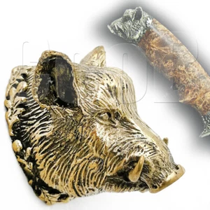 Pommel Bolster Fingerschutz. Handgefertigte Knöpfe für Messerherstellung Wildschwein - Bild 1 von 7