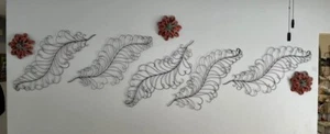 8 PC Metal Tree Leaf Wall Art Decor Vine Feather Wrought Iron Scroll Sculptures - Picture 1 of 2